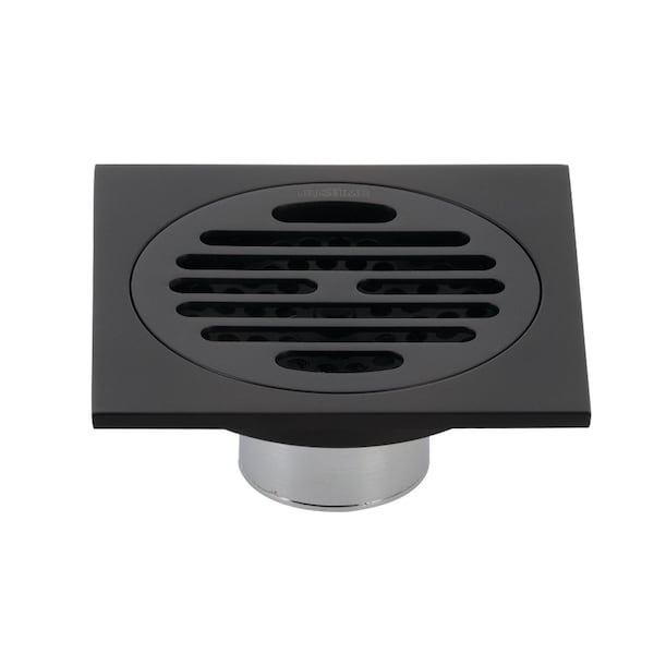 BSF4262MB Watercourse Symmetric 4" Square Grid Shower Drain, Matte Blk